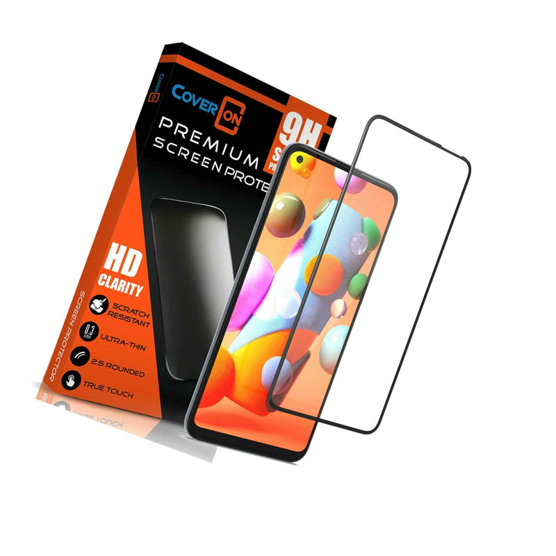 3Pcs Screen Protector 9H Clear Black Rim Tempered Glass For Samsung Galaxy A11