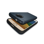 Faux Brushed Metal Slim Phone Cover Card Case For Motorola Moto G5S Navy