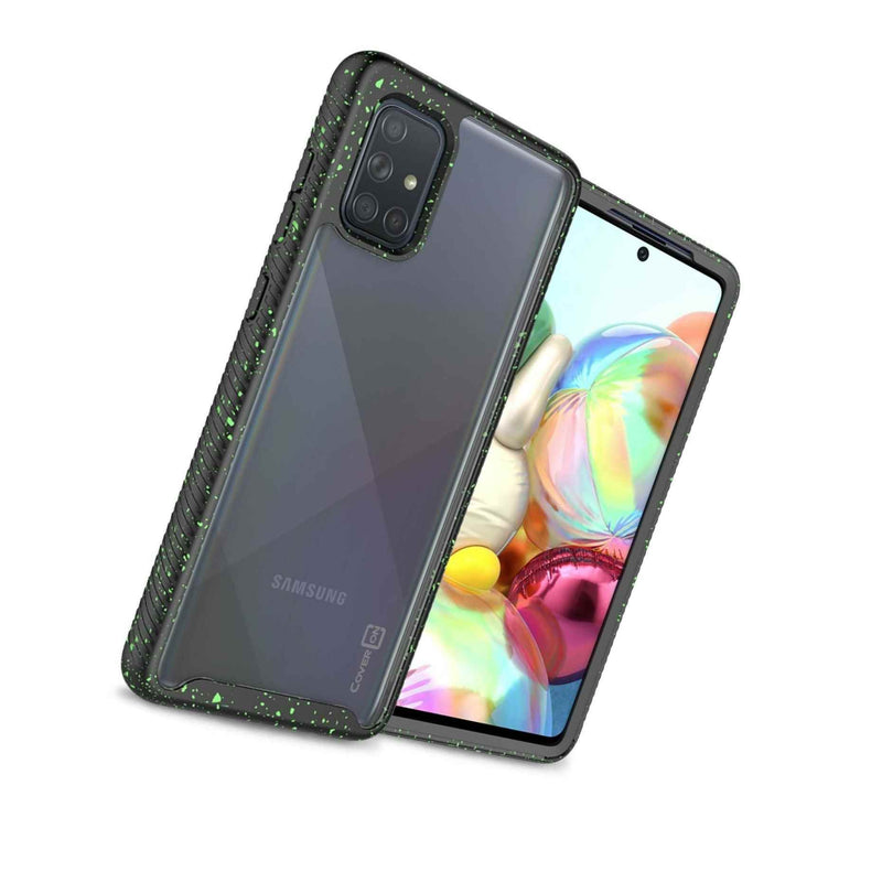 Black Trim Green Dots Heavy Duty Cover Phone Case For Samsung Galaxy A51 5G