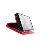 Coveron For Sharp Aquos Crystal Card Wallet Case Screen Protector Red