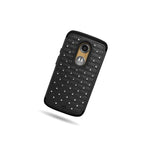 Black Layer Diamond Shockproof Cover Case Motorola Moto X 2Nd Gen 2014 X 1