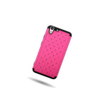 Coveron For Htc Desire Eye Case Hot Pink Black Diamond Bling Hard Phone Cover