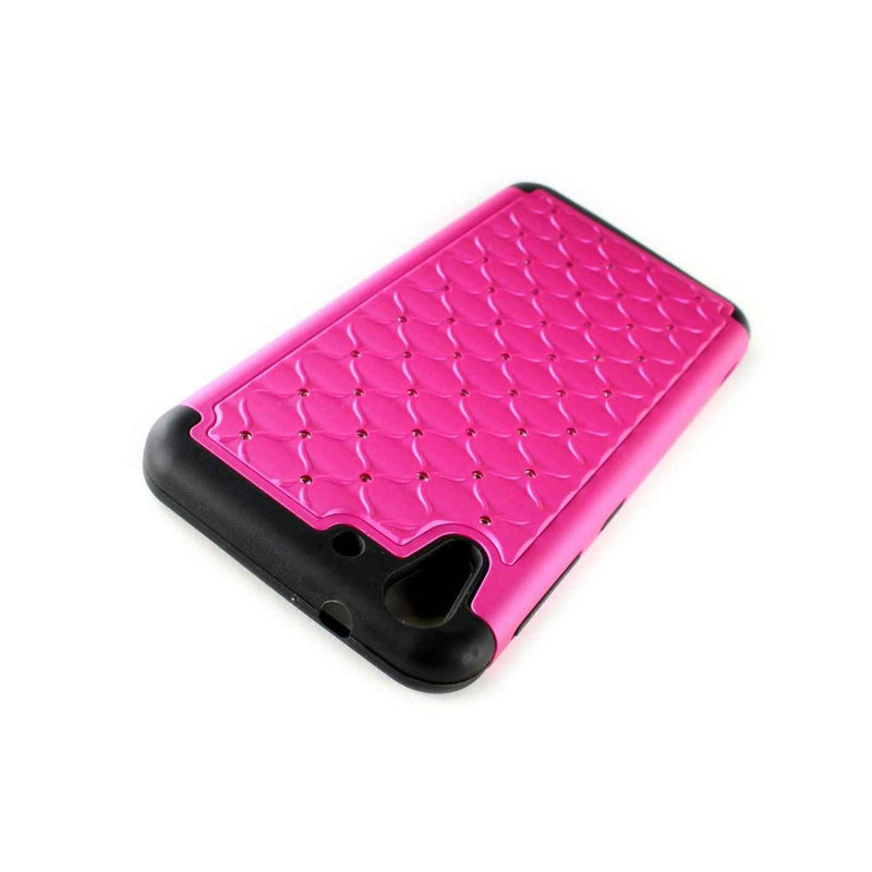 Coveron For Htc Desire Eye Case Diamond Hard Phone Cover Rose Pink Black