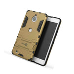 For Microsoft Lumia 850 Phone Case Armor Kickstand Slim Hard Cover Gold Black
