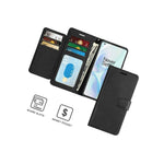 Black Rfid Blocking Pu Leather Card Cover Wallet Phone Case For Oneplus 8 Pro