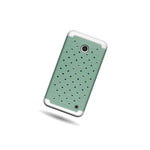 Diamond Case For Nokia Lumia 635 Hybrid Dual Layer Teal White Cover