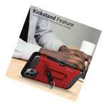Red Kickstand Credit Card Holder Slot Phone Cover Case For Apple Iphone 11 Pro