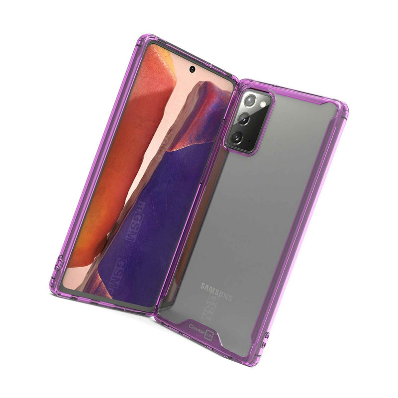 Clear Purple Trim Hybrid Slim Fit Cover Phone Case For Samsung Galaxy Note 20
