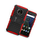 For Motorola Moto G5 5Th Generation Case Red Black Layer Kickstand Armor