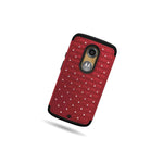 Coveron For Motorola Moto X 2Nd Gen 2014 X 1 Case Hybrid Diamond Red Cover