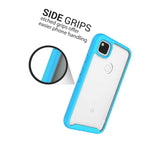 Light Blue Trim Hard Cover Full Body Shockproof Phone Case For Google Pixel 4A