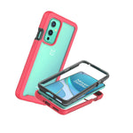 Pink Trim Shockproof Heavy Duty Clear Cover Hard Phone Case For Oneplus 9