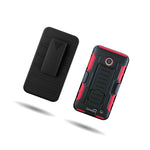 Coveron Nokia Lumia 630 635 Holster Case Hybrid Cover Belt Clip Red Black