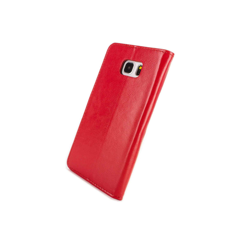 For Samsung Galaxy Note 5 Wallet Case Red Folio Faux Leather Pouch Lcd