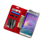 For Samsung Galaxy Note 5 Wallet Case Red Folio Faux Leather Pouch Lcd