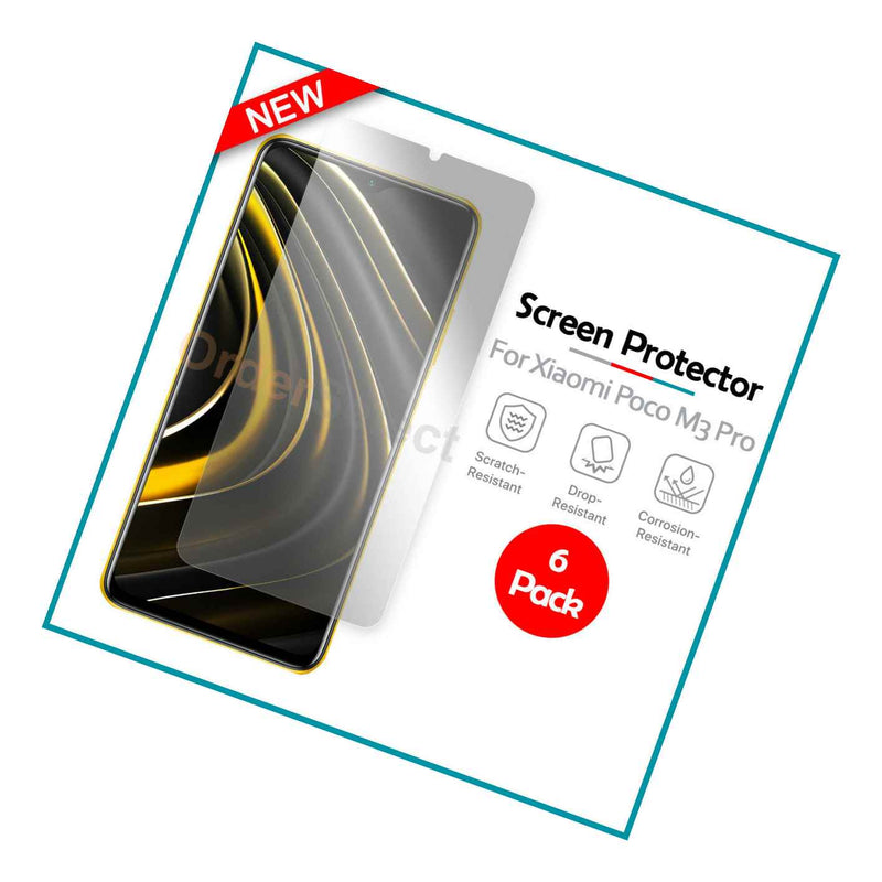 6 Pack Lcd Ultra Clear Hd Screen Protector For Phone Xiaomi Poco M3 Pro 5G