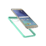 Hybrid Slim Fit Hard Back Case For Samsung Galaxy J7 2016 J710 Teal Clear