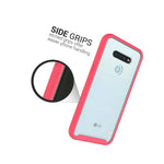 Matte Pink Trim Shockproof Clear Cover Heavy Duty Phone Case For Lg K51 Reflect