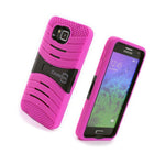 Coveron For Samsung Galaxy Alpha Case Kickstand Hard Cover Hot Pink Black
