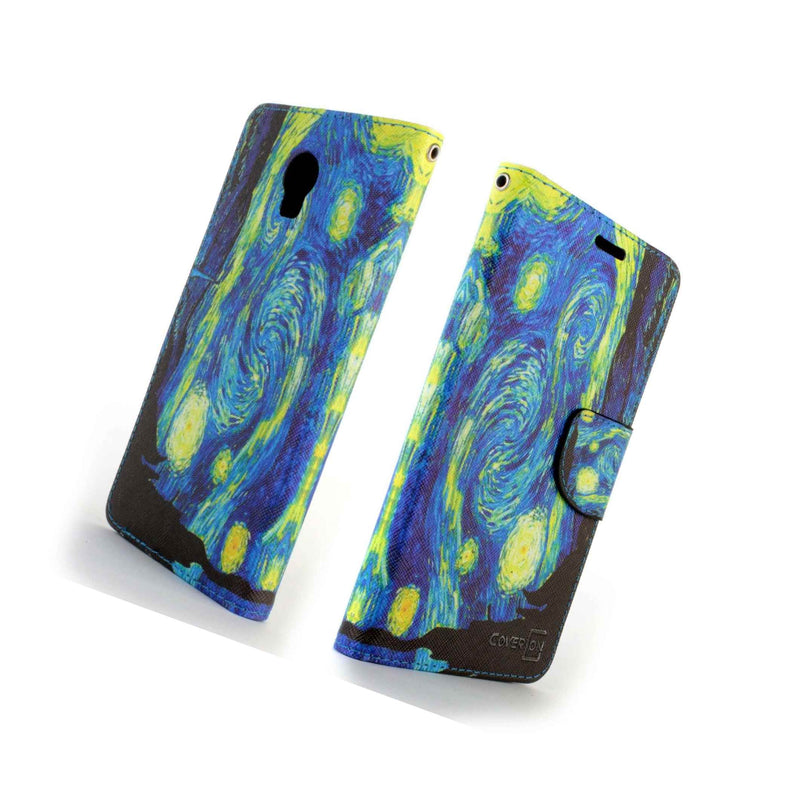 For Lenovo Vibe P1 Wallet Case Starry Night Design Folio Phone Pouch