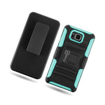Coveron For Samsung Galaxy Alpha Holster Case Kickstand Cover Teal Black
