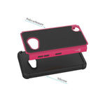 For Microsoft Lumia 550 Case Hot Pink Black Rugged Skin Phone Cover
