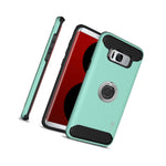 Tough Protective Ring Phone Cover Case For Samsung Galaxy S8 Plus Teal