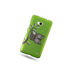 For Microsoft Lumia 640 Case Green Owl Hard Phone Slim Protective Back Cover