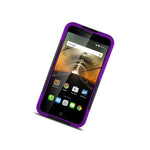 For Alcatel One Touch Conquest Case Hybrid Dual Hard Skin Cover Purple Black