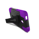For Alcatel One Touch Conquest Case Hybrid Dual Hard Skin Cover Purple Black