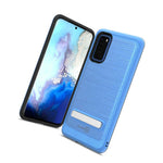 For Samsung Galaxy S20 Case Magnetic Metal Kickstand Blue Hard Slim Phone Cover