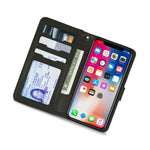 Black Pu Leather Wallet Phone Cover Credit Card Case For Apple Iphone Xs Max