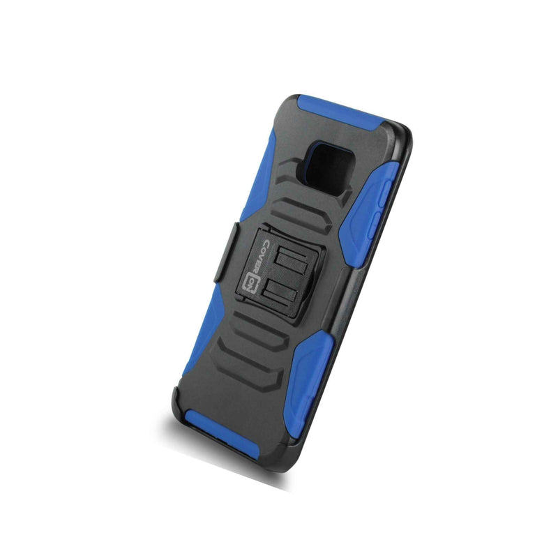 For Samsung Galaxy S6 Edge Plus Case Blue Black Holster Hybrid Clip Cover