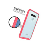 Matte Pink Trim White Dots Shockproof Clear Cover Phone Case For Lg Stylo 6