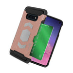 Rose Gold Magnetic Credit Card Holder Phone Cover Case For Samsung Galaxy S10E