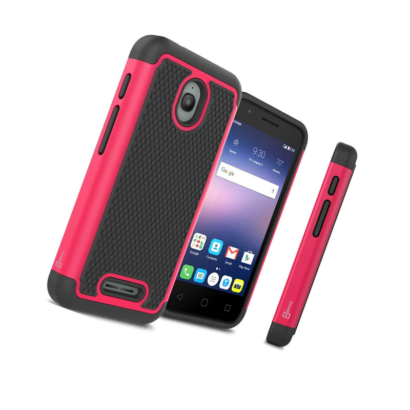 For Alcatel Dawn Streak Ideal Case Hot Pink Rugged Skin Hard Phone Cover