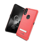 For Alcatel 3V 2019 Case Magnetic Metal Kickstand Red Hard Phone Cover