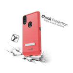 For Alcatel 3V 2019 Case Magnetic Metal Kickstand Red Hard Phone Cover