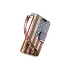 For Zte Compel Wallet Case Usa Flag Design Folio Phone Pouch
