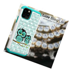 Cute Teal Owl Rhinestone Bling Hard Slim Phone Case For Apple Iphone 11 Pro