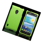 Neon Green Case For Lg Lucid 2 Vs870 Hard Rubberized Snap On Phone Cover