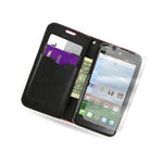 Coveron For Alcatel One Touch Sonic Lte Wallet Case Red Black Credit Cover