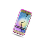 For Samsung Galaxy S6 Edge Case Pink White Slim Hybrid Rugged Armor Cover