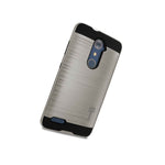 For Zte Zmax Pro Carry Case Silver Slim Rugged Hybrid Phone Cover