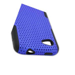 Blue Black Hybrid Case For Htc First Hard Mesh Soft Silicone Cover