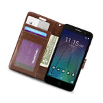 Brown Wallet Case For Alcatel Tru Stellar Pop 3 5 Card Holder Flip Cover