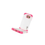 For Samsung Galaxy S6 Case Pink White Slim Hybrid Rugged Armor Phone Cover