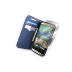 Coveron For Htc One M8 One M8 Windows Wallet Purple Navy Card Folio