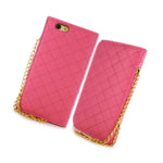 For Apple Iphone 6S Iphone 6 Wallet Case Hot Pink Purse Quilted Bag Mirror Pouch