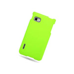 Neon Green Case For Lg Optimus F3 Ms659 Hard Rubberized Snap On Phone Cover